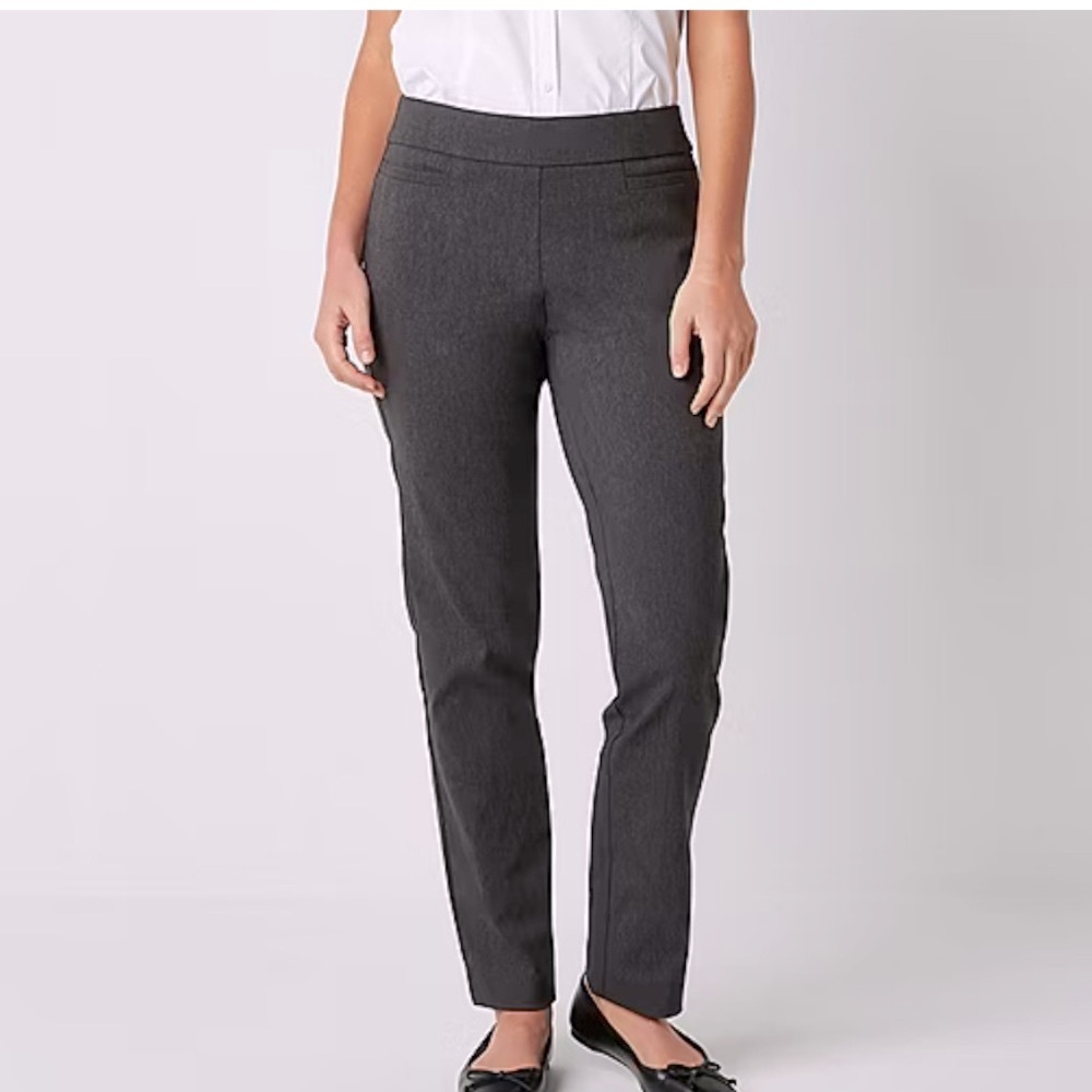 LIZ CLAIBORNE Brown Career Textured  Ankle Pullon Tailored Pants NWOT